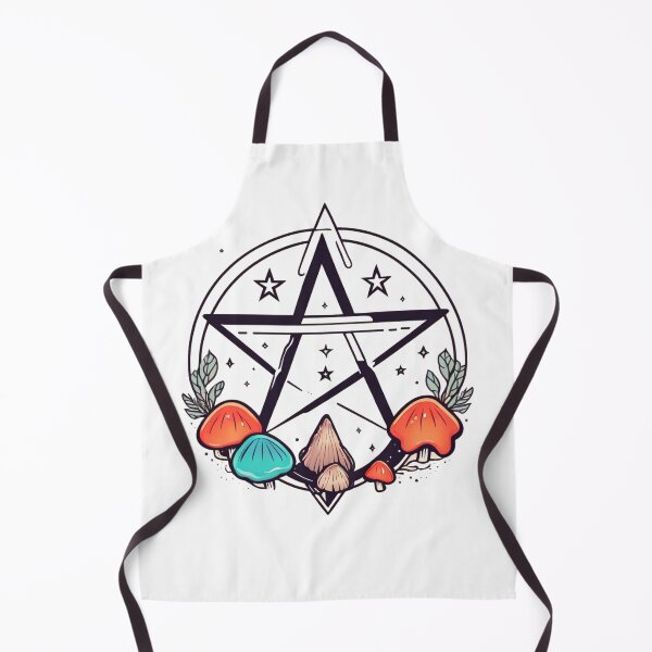Item preview, Enchanting pentacle: mushrooms, crystals, plants weave witchcraft magic designed and sold by MoonShroomPrint.