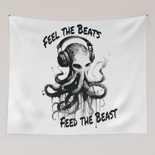 Item preview, Feel the Beats Feed Beast Octopus - Street Art designed and sold by GVRDesign.