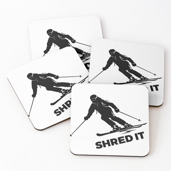 Item preview, Shred It Downhill Snow Skier Winter Sports Black designed and sold by meganohm.