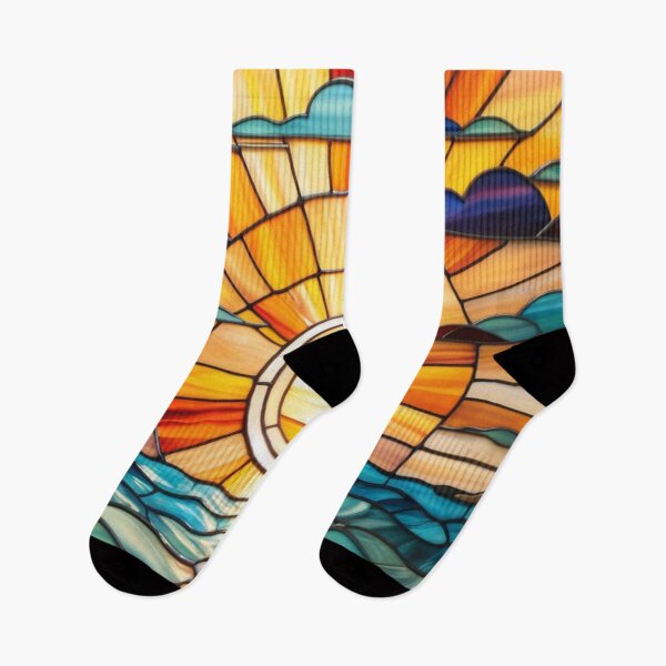 Item preview, Ocean Glow: Stained Glass Effect Sunrise/Sunset designed and sold by Culture2Design.