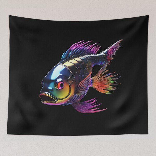 Item preview, Fish! Cyberpunk Amazing palette of colors, veiled fins. designed and sold by Aquillashop.