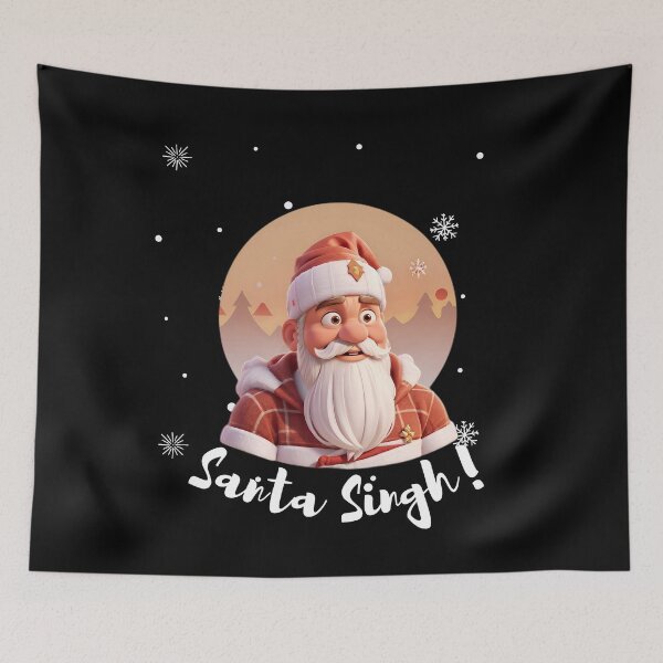 Item preview, Santa Singh 3d Cartoon Vintage Snow Sunset  designed and sold by Smix Pixels.