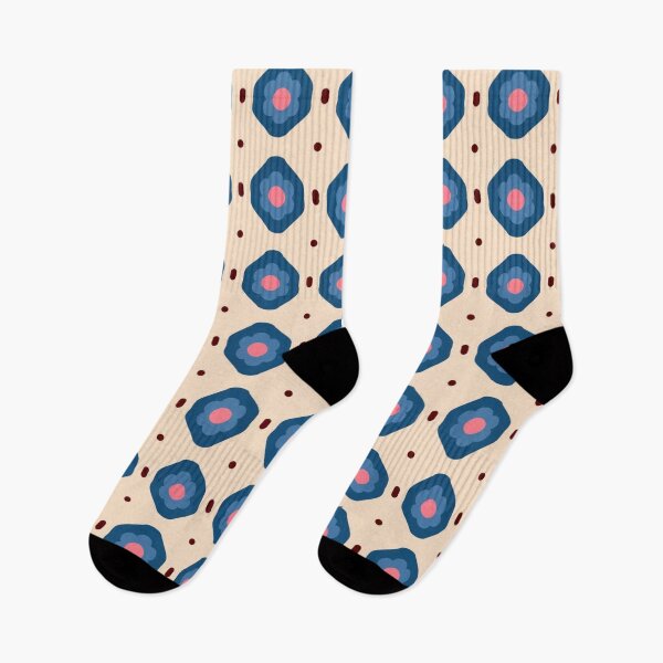 Item preview, logo pattern fabric vintage blue pink black floral bedding, floral T-shirt, dress, leggings, patterned bedding designed and sold by gulka8.