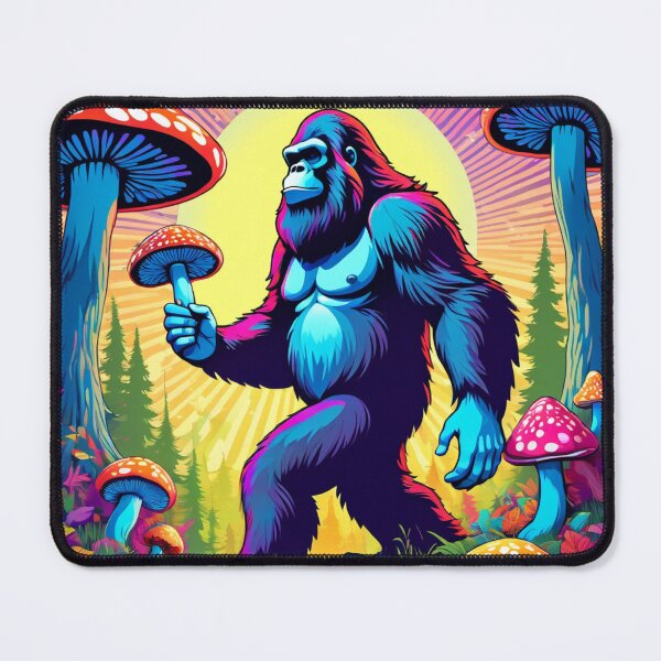 Item preview, Sunny day stroll: Bigfoot in Fly Agaric forest designed and sold by MoonShroomPrint.