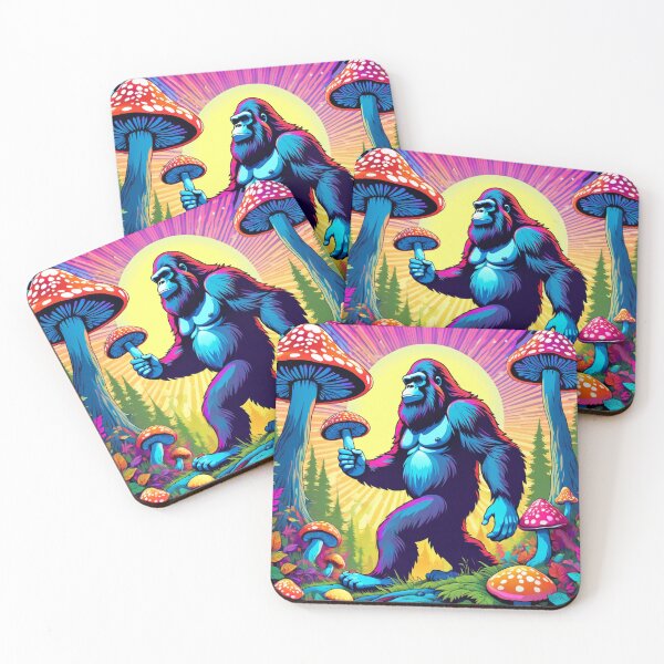 Item preview, Sunny day stroll: Bigfoot in Fly Agaric forest designed and sold by MoonShroomPrint.