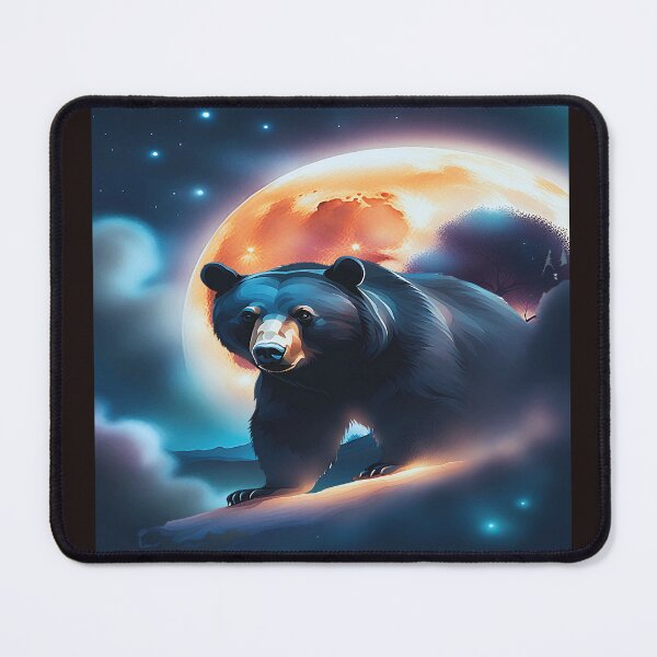Item preview, Black Bear at full moon designed and sold by RockyRambobo.