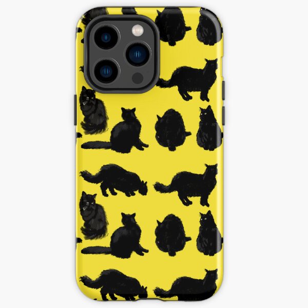 Black Cat Sniffing iPhone Tough Case