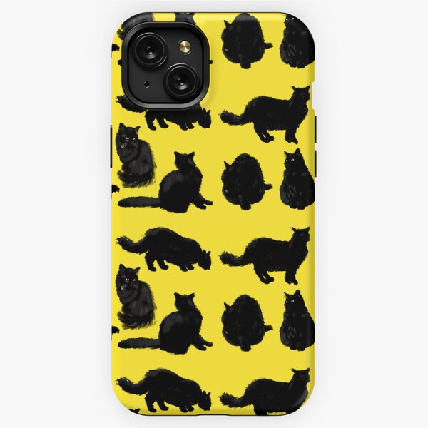 Black Cat Sniffing iPhone Tough Case