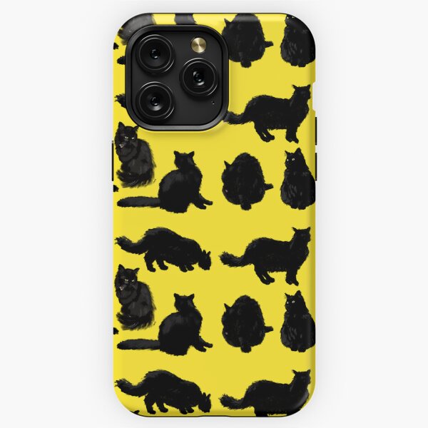 Black Cat Sniffing iPhone Tough Case