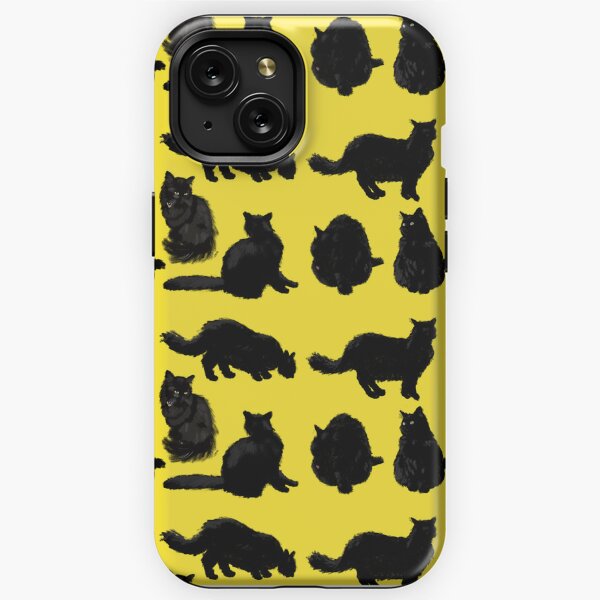 Black Cat Sniffing iPhone Tough Case