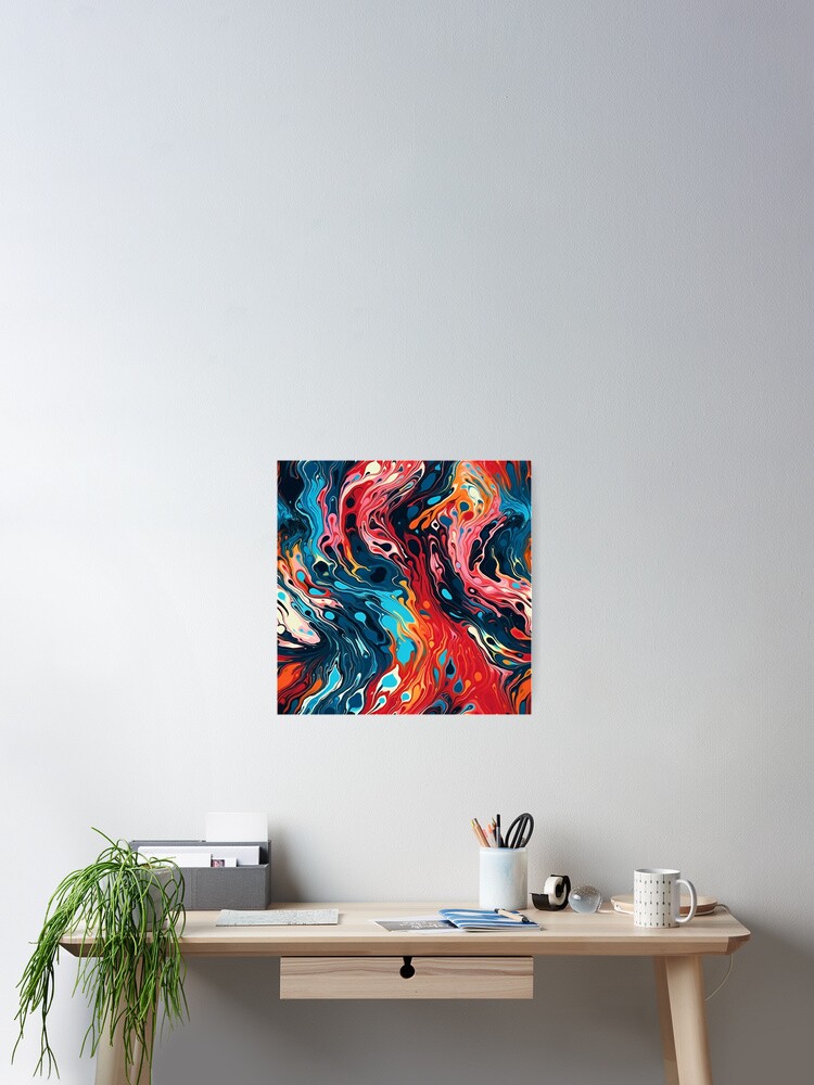 Thumbnail 2 of 3, Poster, Marbled Pattern designed and sold by SideSignal.