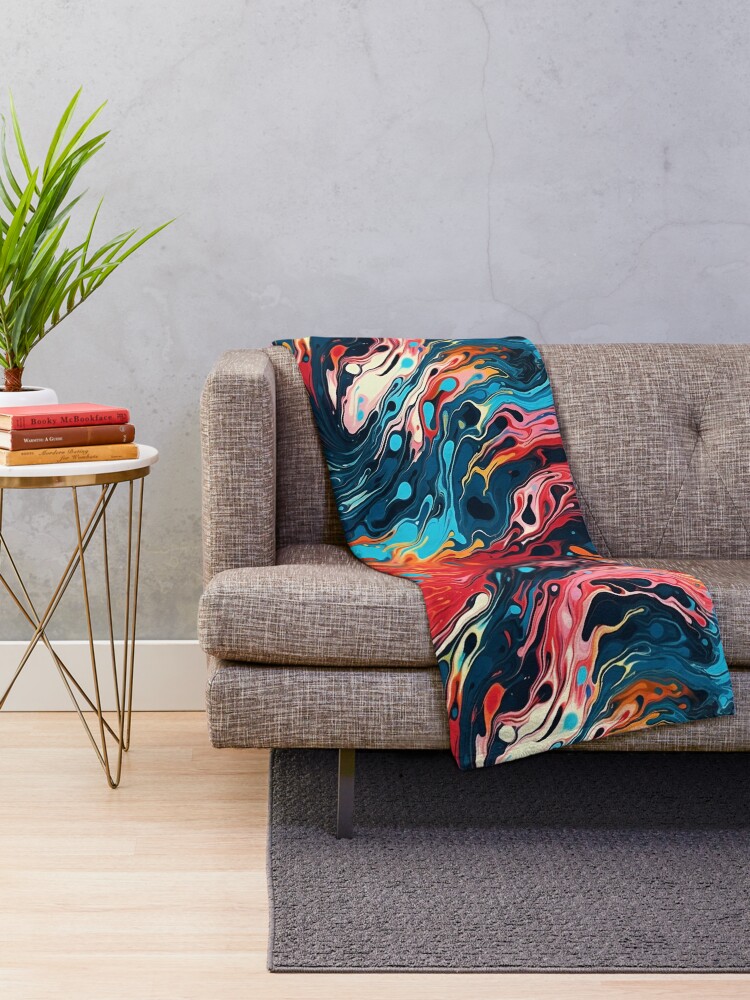 Thumbnail 2 of 6, Throw Blanket, Marbled Pattern designed and sold by SideSignal.