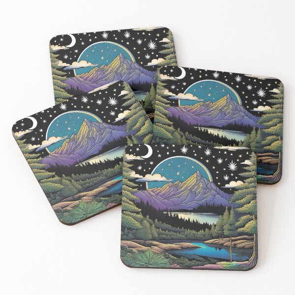 Item preview, Hippie Mountain Landscapes - Moonlit Night Magic 3 designed and sold by Benito Del Ray.