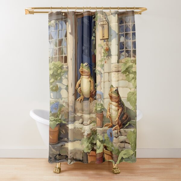  Feelyou Cute Frog Shower Curtain Green Animal Pattern Bath  Curtain Nature Frogs Decor Waterproof Polyester Fabric Bathroom Curtains  with 12 Hooks 72 Wx78 L Machine Washable : Home & Kitchen