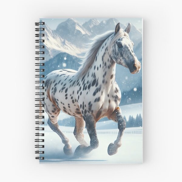 Item preview, Appaloosa horse in winter with mountains designed and sold by DesignMT.