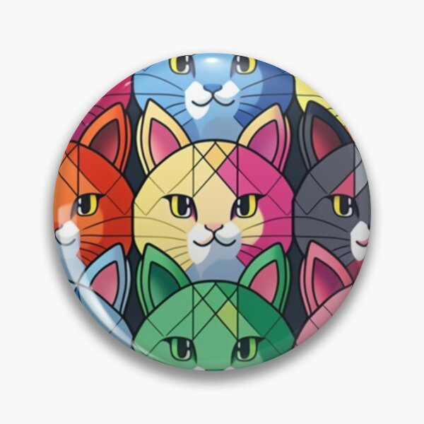 Item preview, Colorful Checker Pattern with cute Kawaii cats designed and sold by zoldi.