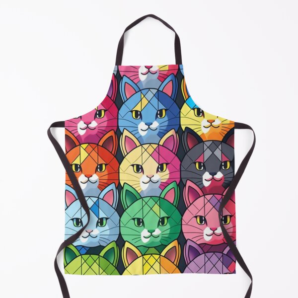 Item preview, Colorful Checker Pattern with cute Kawaii cats designed and sold by zoldi.