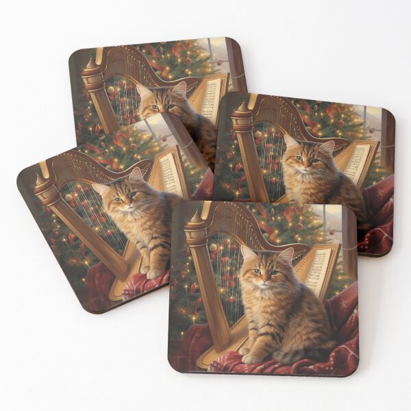 Item preview, Catsody in Red: A Harpist's Holiday Muse designed and sold by DeenaDee.