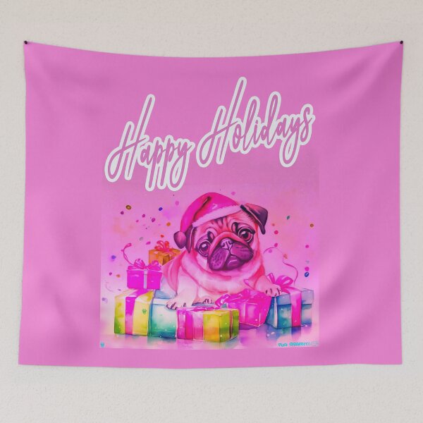 Item preview, Pug HAPPY HOLIDAYS 75 MERRY CHRISTMAS   designed and sold by RedBluffTraders.