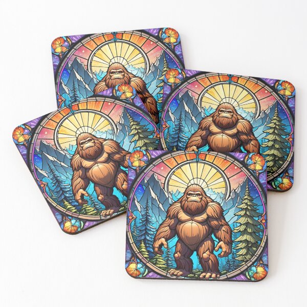 Item preview, Sunrise illuminates Bigfoot in stunning stained glass designed and sold by MoonShroomPrint.