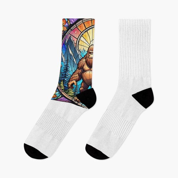 Item preview, Sunrise illuminates Bigfoot in stunning stained glass designed and sold by MoonShroomPrint.