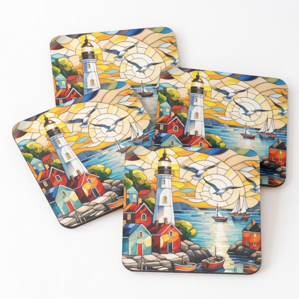 Item preview, Harbor Harmony: Stained Glass Maritime Design designed and sold by Culture2Design.
