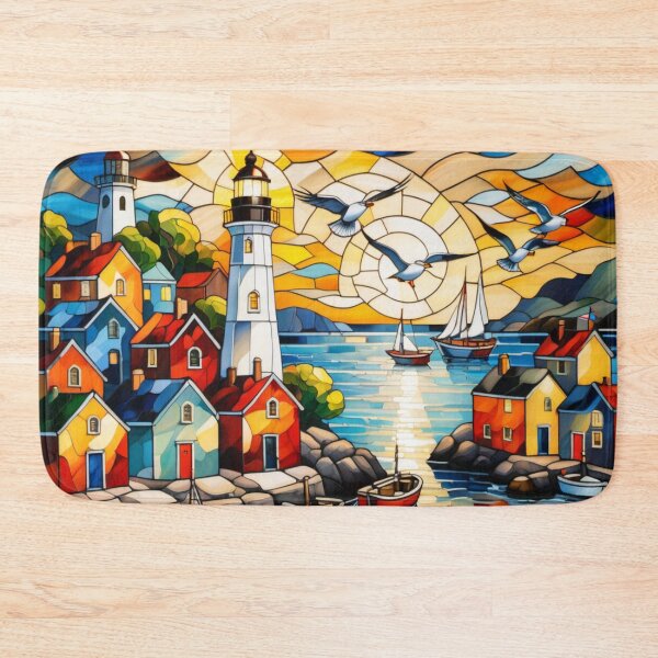 Item preview, Harbor Harmony: Stained Glass Maritime Design designed and sold by Culture2Design.