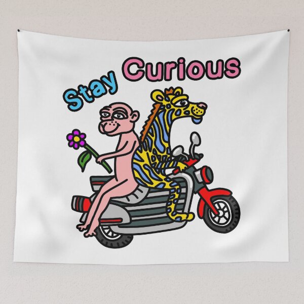 Item preview, Stay Curious Animals on Motorcycle designed and sold by NOTSNIW ART.