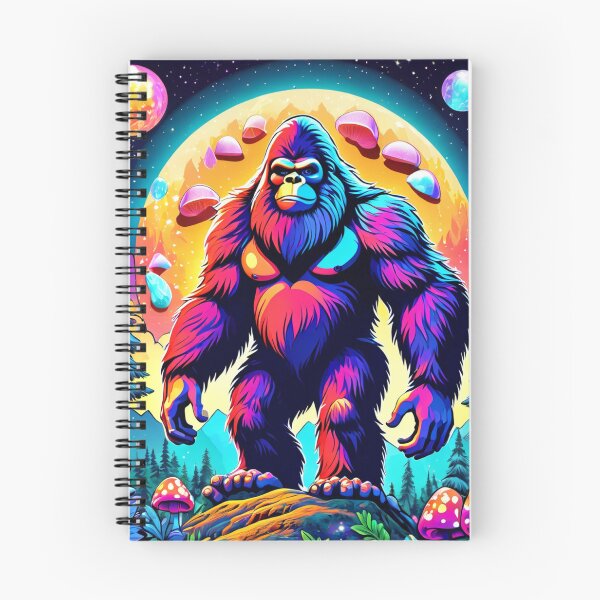 Item preview, Cosmic Bigfoot dances in psychedelic harmony with Earth's mushrooms. designed and sold by MoonShroomPrint.