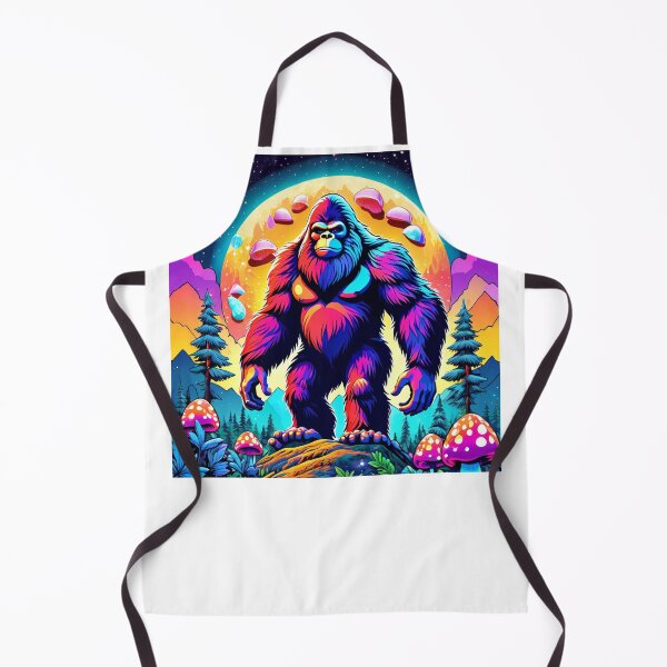 Item preview, Cosmic Bigfoot dances in psychedelic harmony with Earth's mushrooms. designed and sold by MoonShroomPrint.