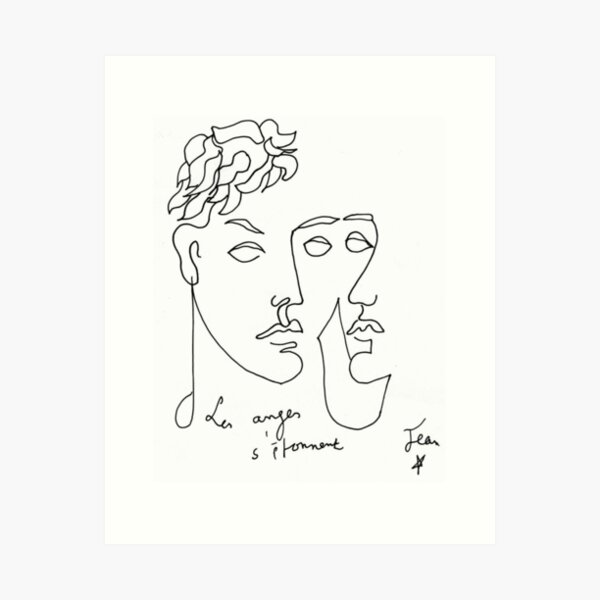 Item preview, Jean Cocteau artwork jean Cocteau paintings les anges s'étonnent designed and sold by Amy-Hamilton.