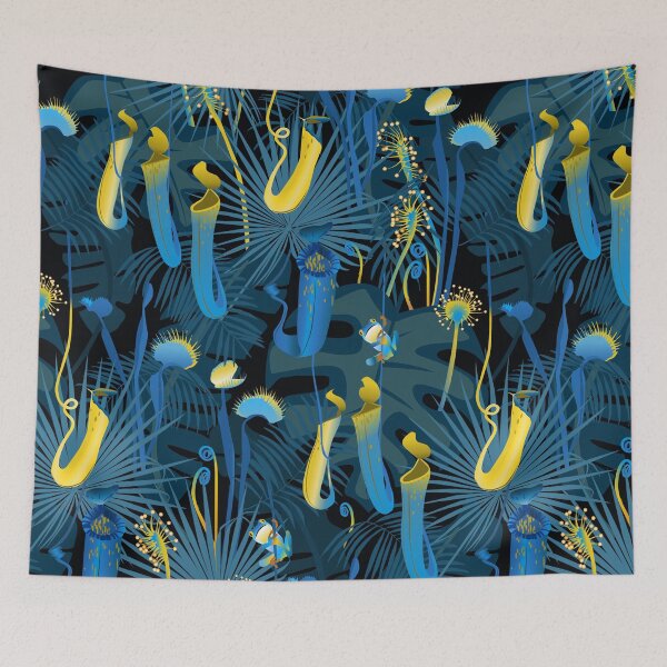 Item preview, nocturnal carnivorous flora - blue-yellow designed and sold by kobyakov.