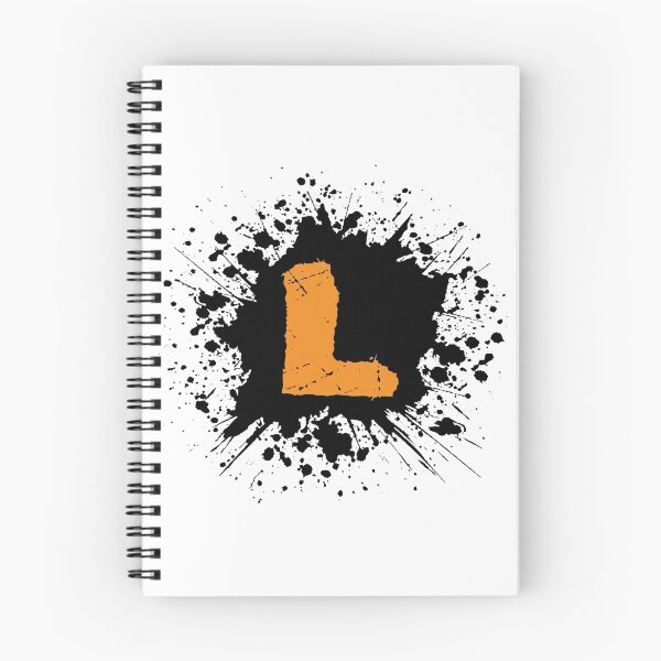 Item preview, Monogram L Grunge Black Grunge Splatter designed and sold by simplymonogram.