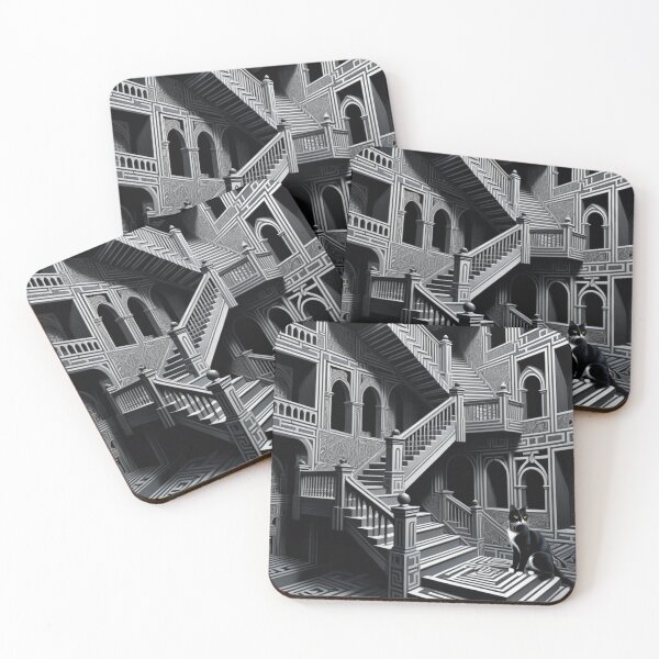 Item preview, Escher's Optical Illusion and Endless Walls and Stairs with Cats Impossible Construction designed and sold by Butler in the Home.