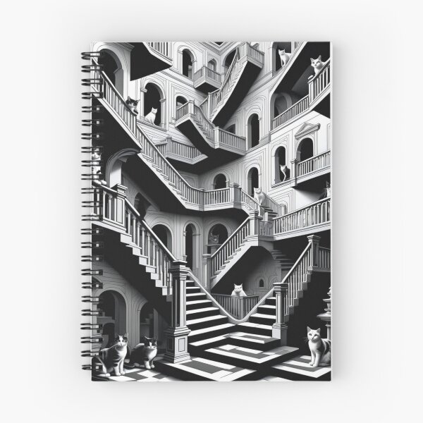 Item preview, Escher's Optical Illusion and Endless Walls and Stairs with Cats Impossible Construction designed and sold by Butler in the Home.