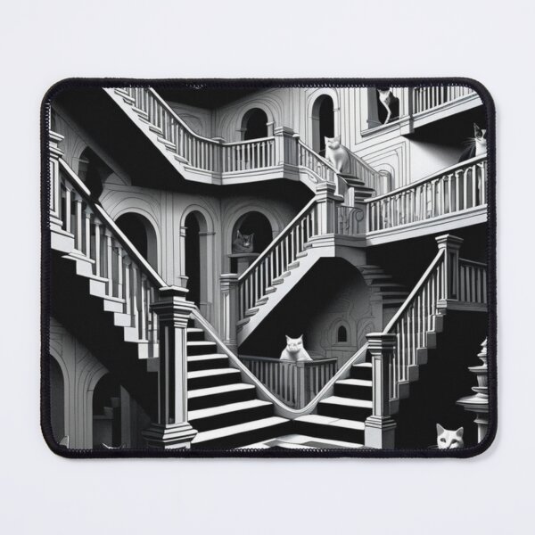 Item preview, Escher's Optical Illusion and Endless Walls and Stairs with Cats Impossible Construction designed and sold by Butler in the Home.