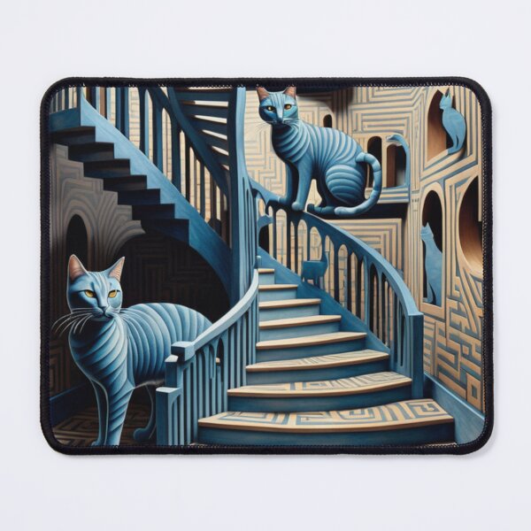 Item preview, Escher's Optical Illusion and Endless Walls and Stairs with Cats Impossible Construction designed and sold by Butler in the Home.