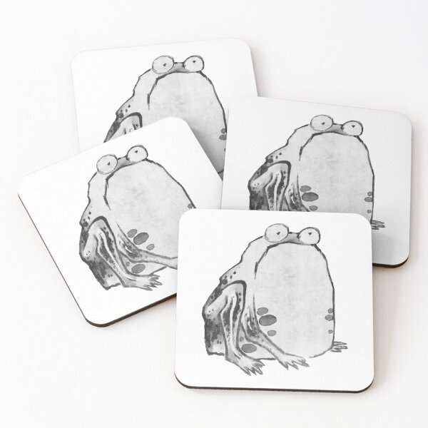 Item preview, Silent Haiku: Ito Jakuchus Frog Cutout in Black and White designed and sold by EmeraldeaArt.