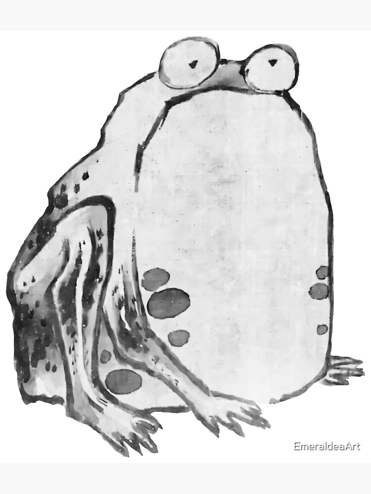 Silent Haiku: Ito Jakuchus Frog Cutout in Black and White | Photographic  Print