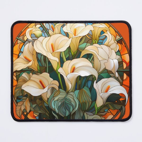 Item preview, Stained Glass Sunset Calla Lilies designed and sold by Matt's Artificial Nature.