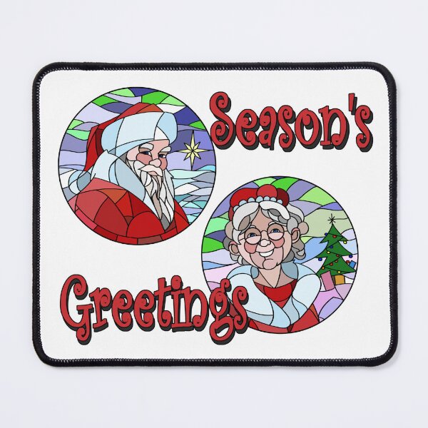 Item preview, Santa claus and Mrs Claus Christmas 2023 Stained Glass Art Print designed and sold by jeremiah222.