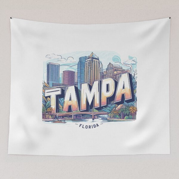 Item preview, Tampa Florida Watercolor Illustration designed and sold by PaintMeWorld.