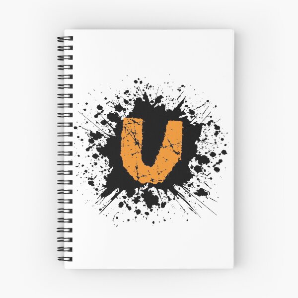 Item preview, Monogram U Grunge Black Grunge Splatter designed and sold by simplymonogram.