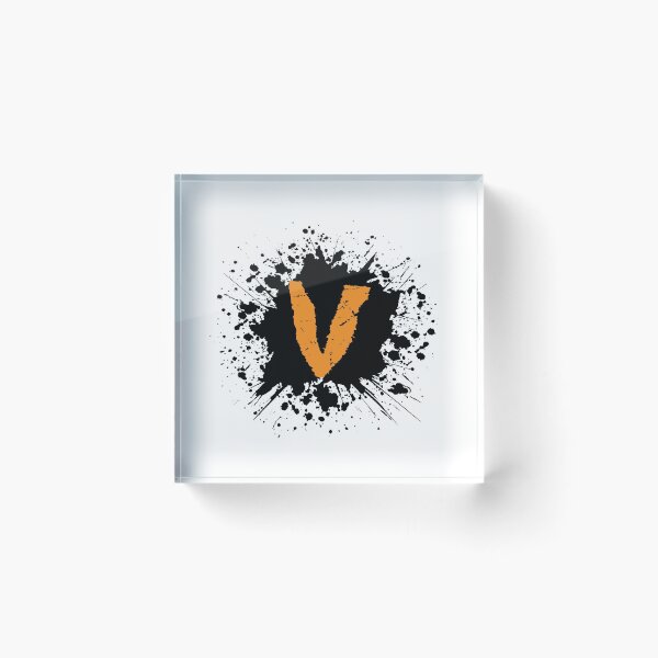 Item preview, Monogram V Grunge Black Grunge Splatter designed and sold by simplymonogram.