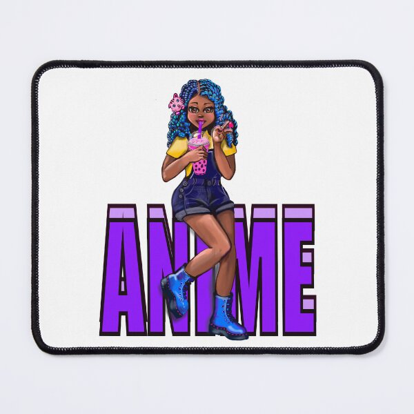 Item preview, Cute Kawaii black Girl with bubble tea, African American, Black cartoon, anime, game character girl designed and sold by Artonmytee.
