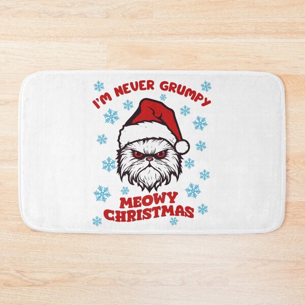 Item preview, Meowy Christmas I'M Never Grumpy Funny Kitty Santa Hat Xmas designed and sold by TeeGrafi.