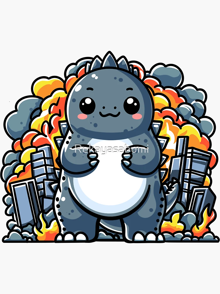 Some cute Godzilla stickers I found a recent comic expo, art buy Totally  Jurassic : r/GODZILLA