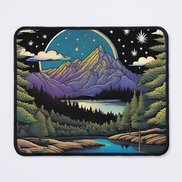 Item preview, Hippie Mountain Landscapes - Moonlit Night Magic 3 designed and sold by Benito Del Ray.