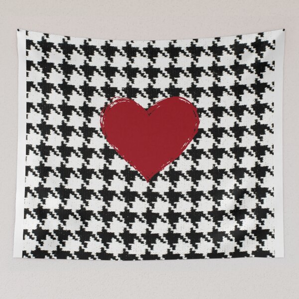 Item preview, Houndstooth and Crimson Heart designed and sold by stargazerhill.