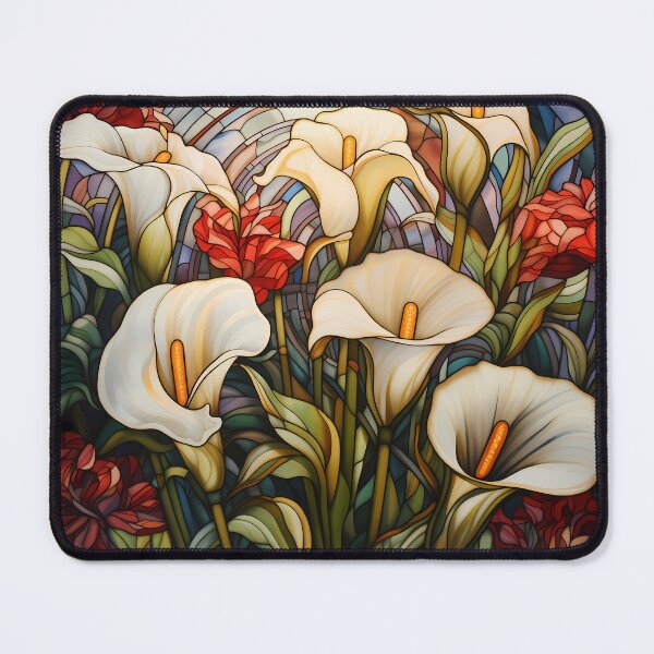 Item preview, Stained Glass Art Nouveau Calla Lily Garden designed and sold by Matt's Artificial Nature.